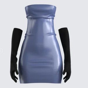 Leather Mini Dress & Gloves